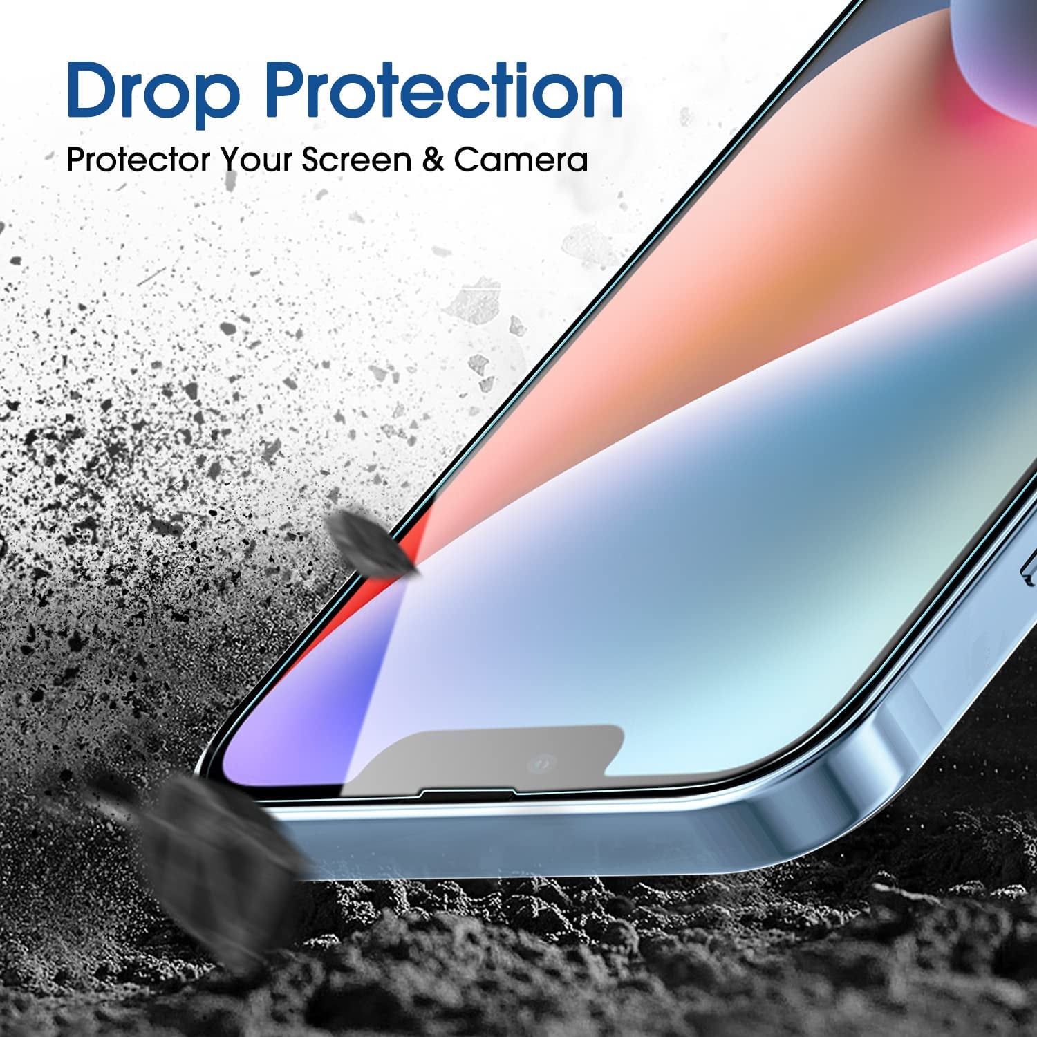 Tempered Glass Screen Protector for Iphone 14 6.1/Iphone 13/Iphone 13 Pro 6.1, Easy Onetouch Installation, Auto-Alignment, Bubble Free Case Friendly, Anti-Scratch