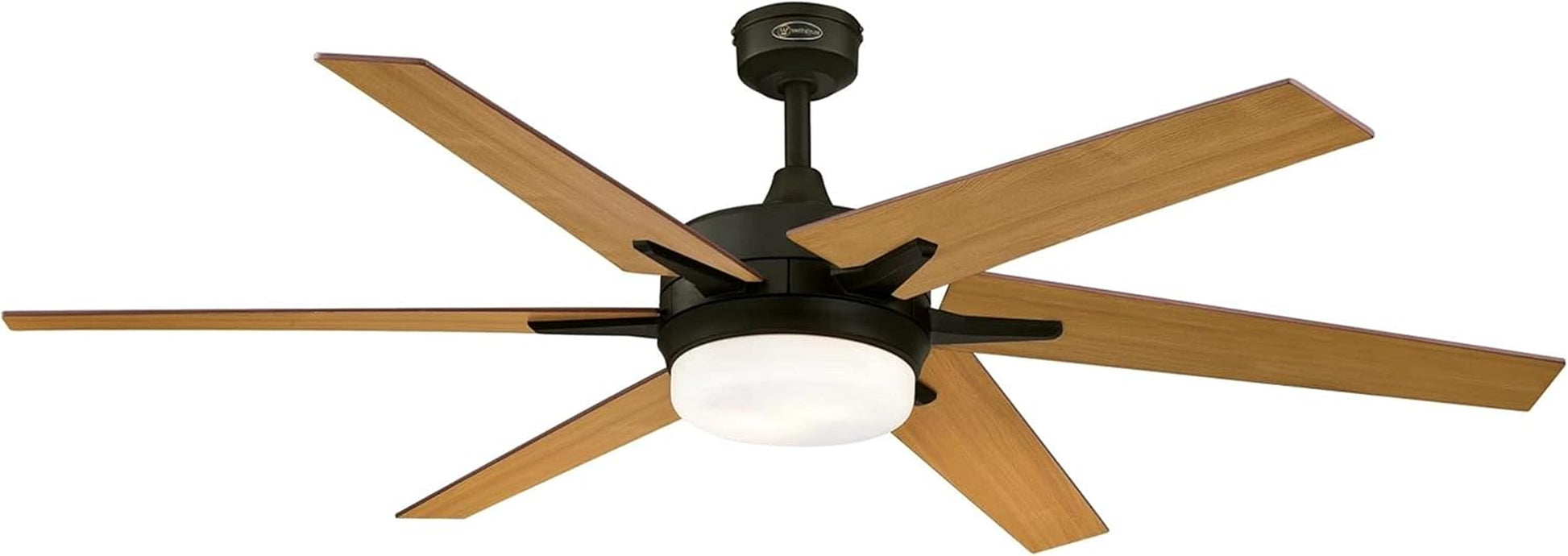 74002B00 Transitional Cayuga, Smart Wifi Ceiling Fan Compatible with Amazon Alexa and Google Home with LED Light, Remote Control, 60 Inch, Black-Bronze Finish, Frosted Opal Glass