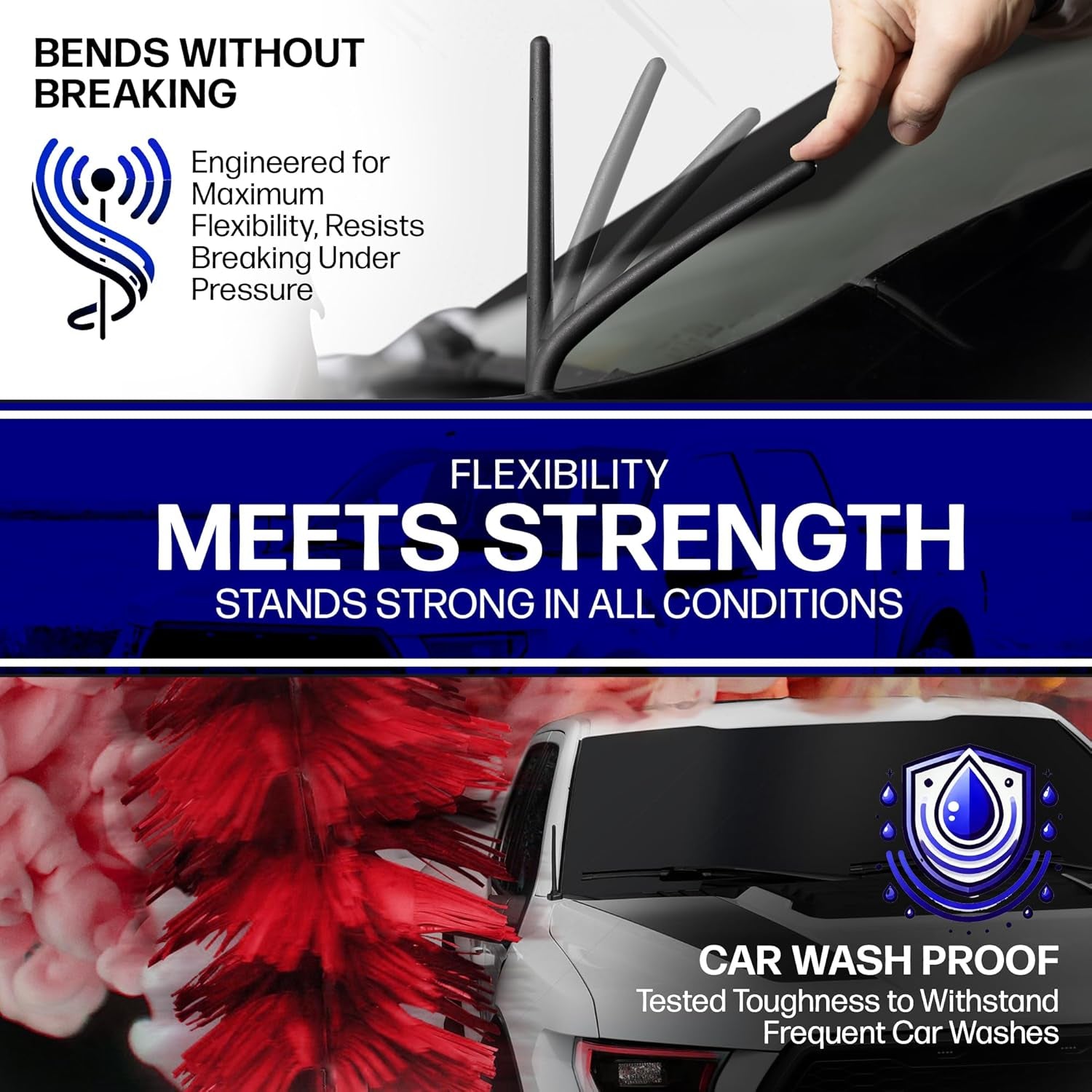 Short Rubber Antenna Fits Chevrolet Silverado 1500 (2006-2025), the Original 6 3/4 Inch, Car Wash Proof, Durable EPDM Rubber, Internal Copper Coil for Enhanced Reception