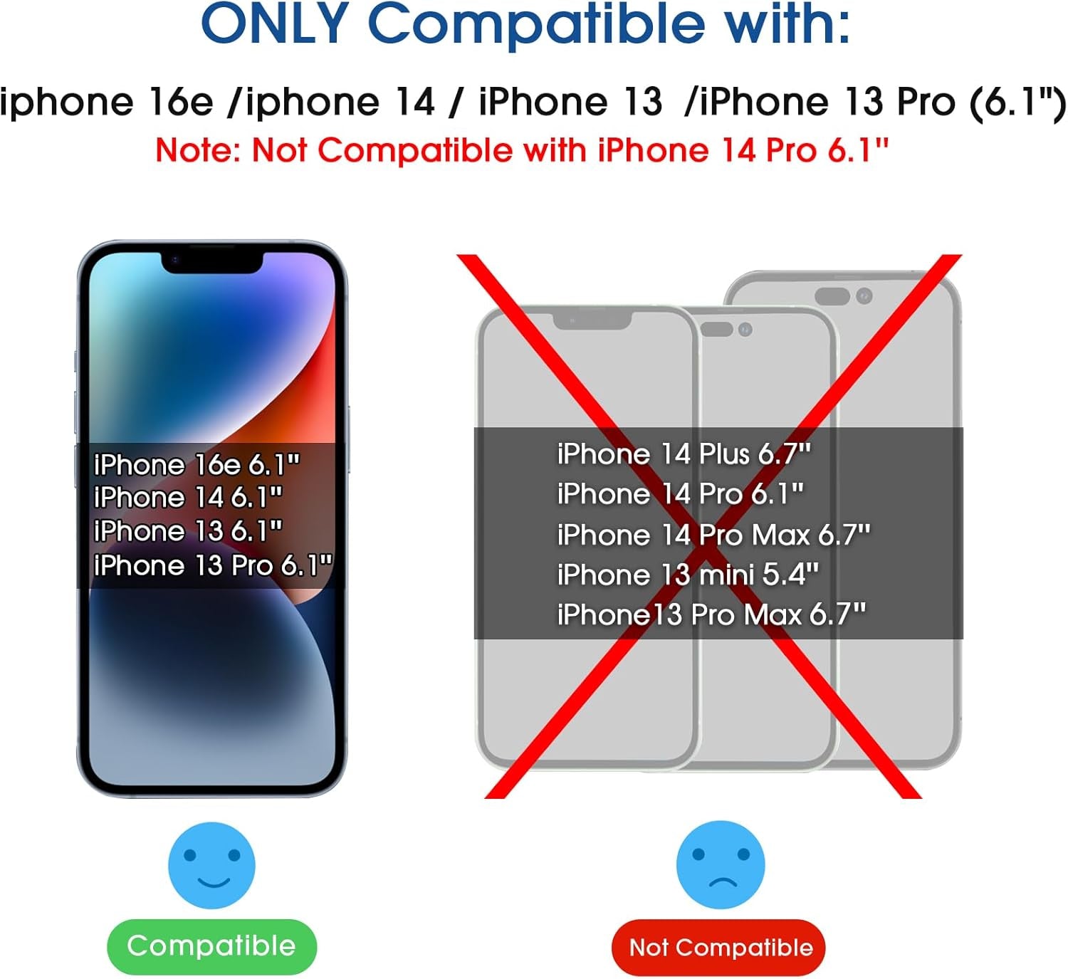 Tempered Glass Screen Protector for Iphone 14 6.1/Iphone 13/Iphone 13 Pro 6.1, Easy Onetouch Installation, Auto-Alignment, Bubble Free Case Friendly, Anti-Scratch