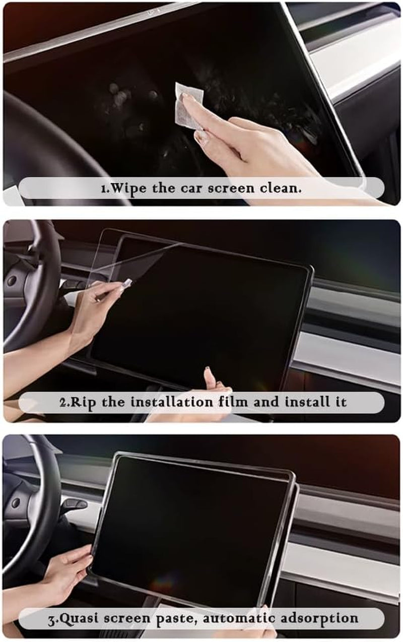 Car Screen Protector - HD Tempered Glass Screen Protecter Compatible with Tesla Model 3 & Tesla Model Y Accessories 2023-15"Anti Glare Screen Protector