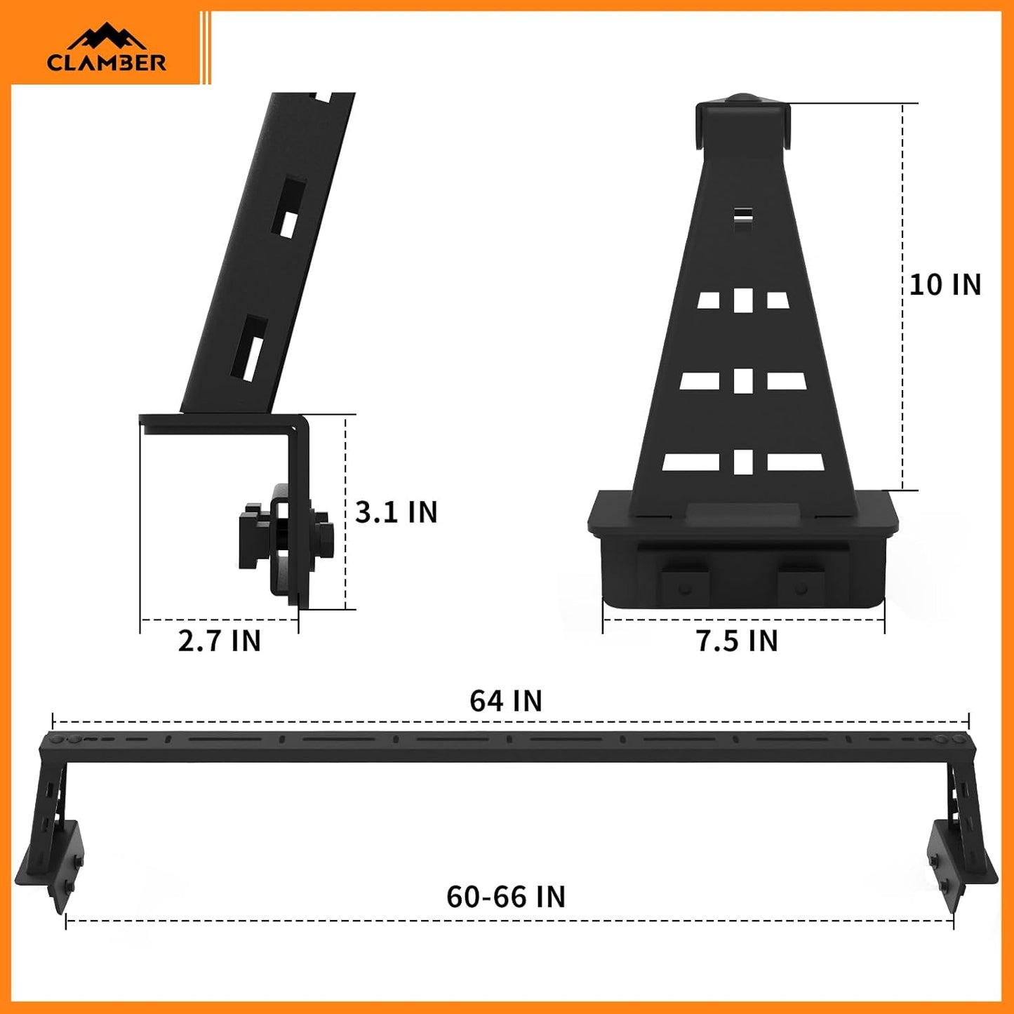 Overland Bed Bars for Full-Size Pickup Truck, Adjustable Ladder Racks Cross Bar Bed Racks Compatible with Ford F-Series, Silverado, Sierra, Ram, Titan & XD, Tundra
