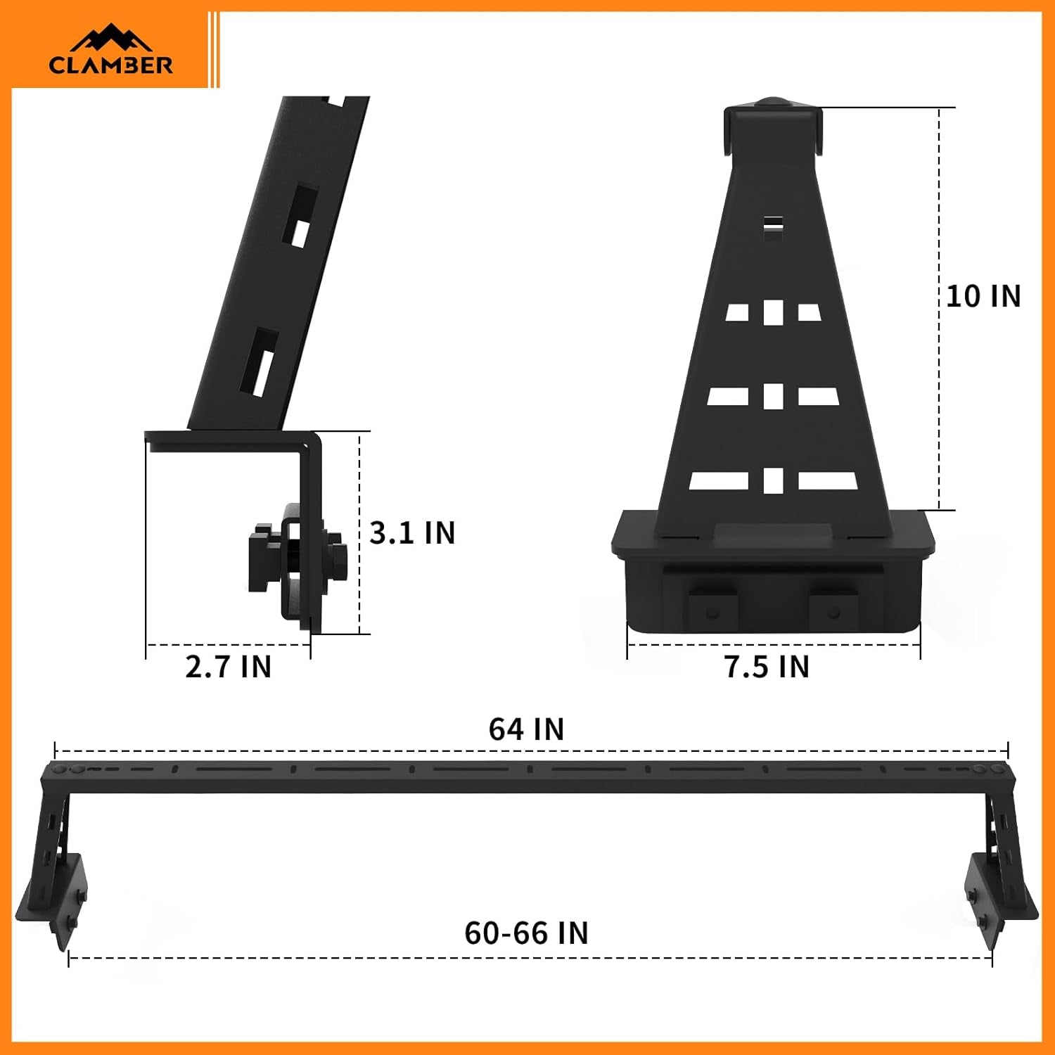 Overland Bed Bars for Full-Size Pickup Truck, Adjustable Ladder Racks Cross Bar Bed Racks Compatible with Ford F-Series, Silverado, Sierra, Ram, Titan & XD, Tundra