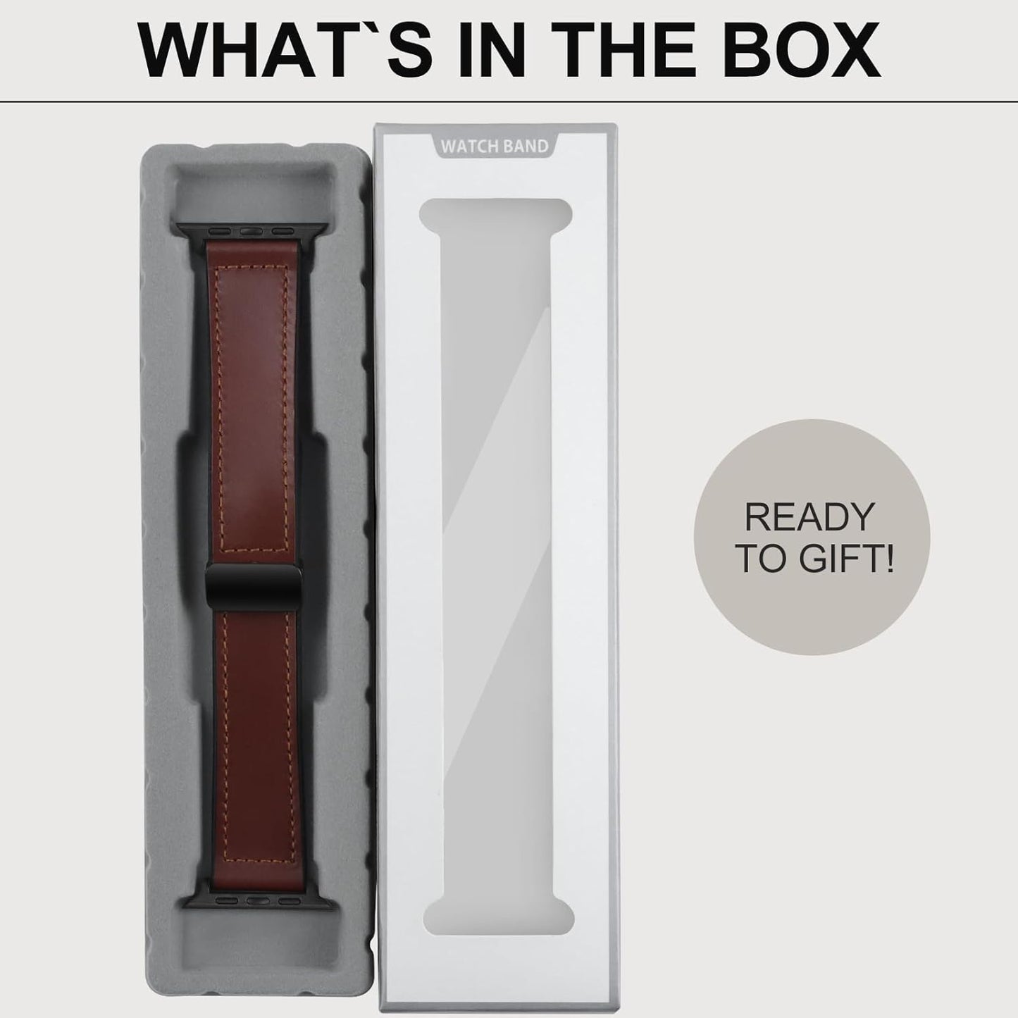 Magnetic Leather Bands Compatible and Rugged Nylon Band with Apple Watch Combination Set