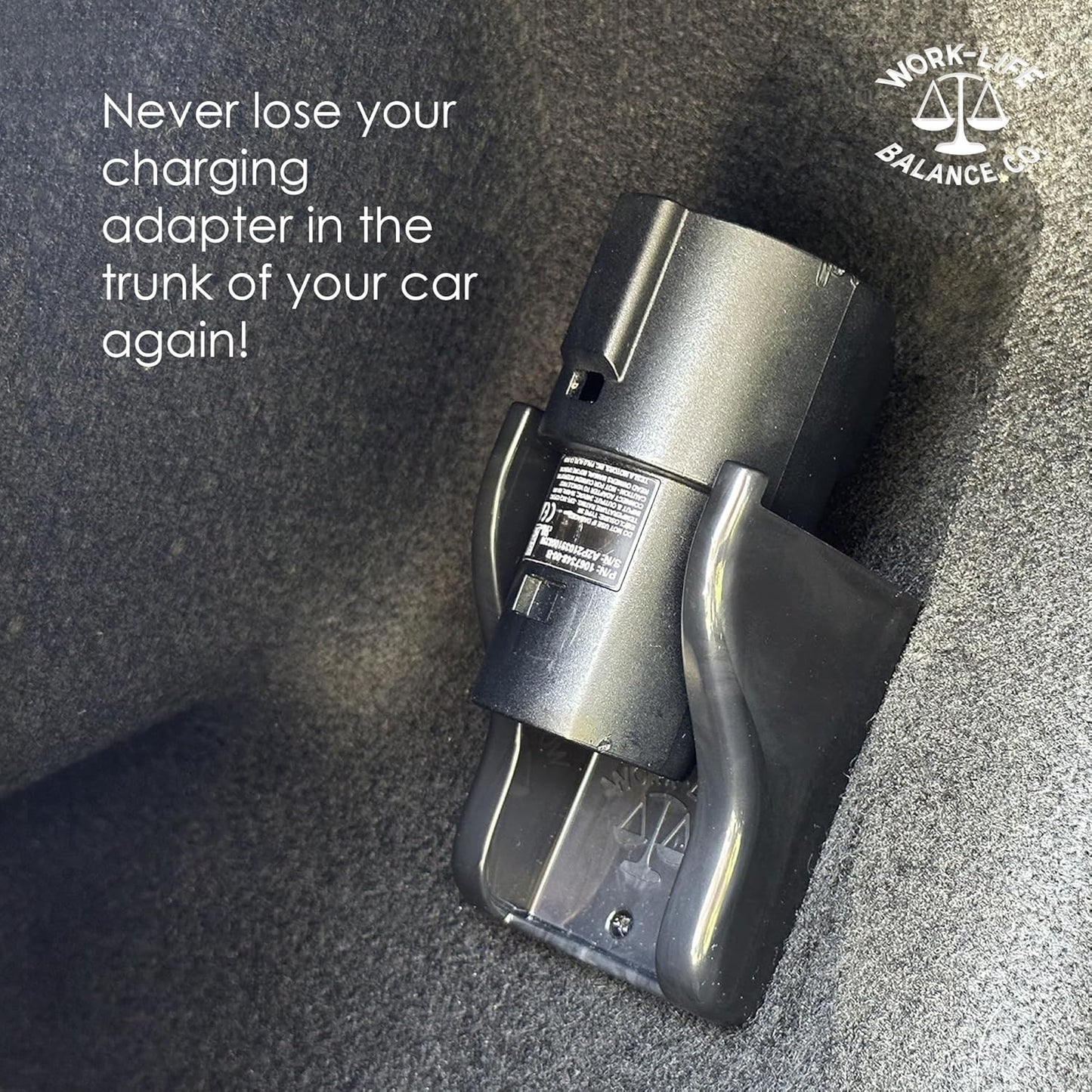 Trunk Mount for Tesla J1772 Charging Adapter, Accessory for Model 3/Y/S/X, Install in Trunk with Grip Tape, Trunk Organizer, No Drilling, Easy in and Out Support