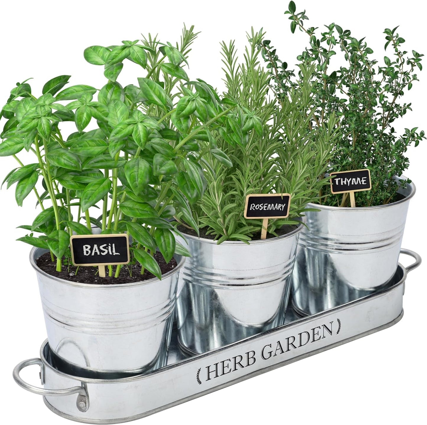 Indoor Herb Garden, Herb Garden Planter for Indoor/Outdoor, Farmhouse Plant Pots, Windowsill Herb Garden with Tray(Planter Only) Window Pots