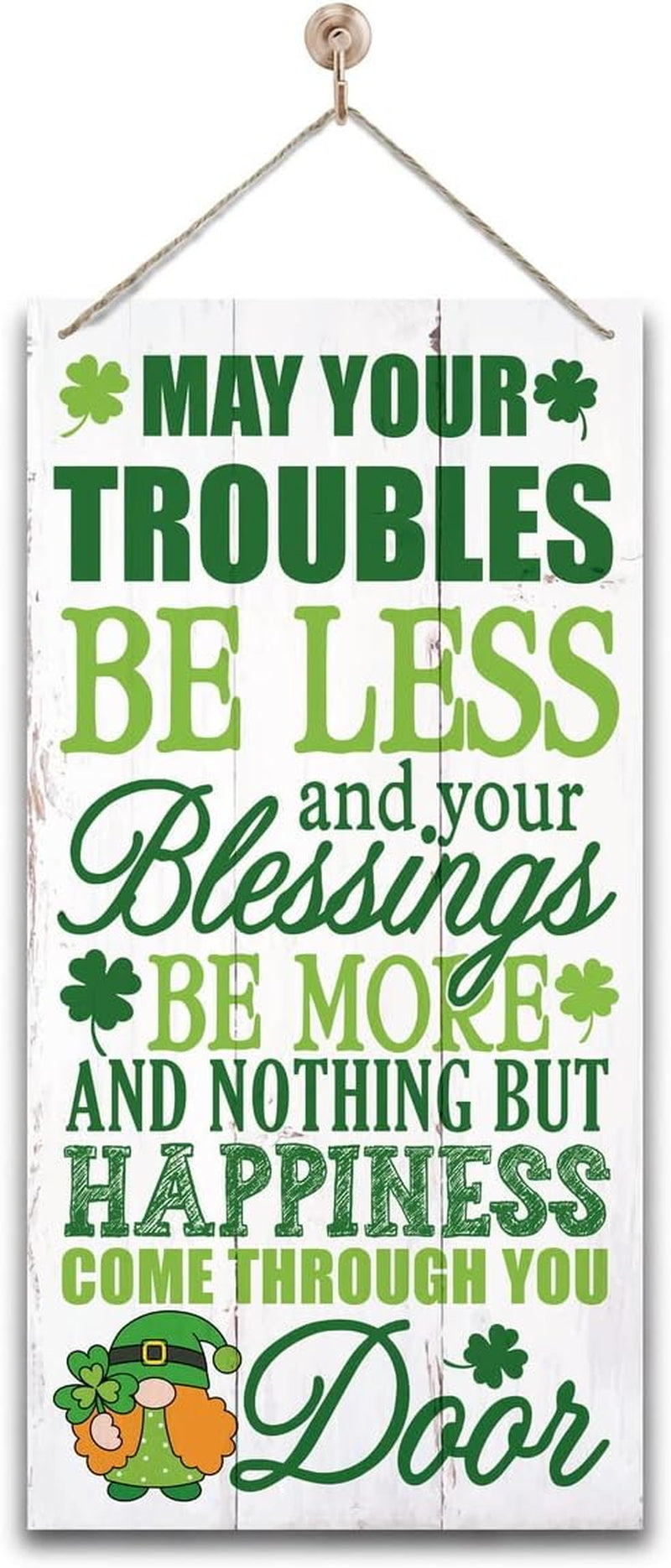 Hanging St. Patricks Day Wood Decor Sign, Let the Shenanigans Begin Printed Wood Wall Art Sign, Home Signs Decor, Hanging Door Wood Sign, Shamrock Sign, St Patricks Day Decor, Rustic Farmhouse Decor