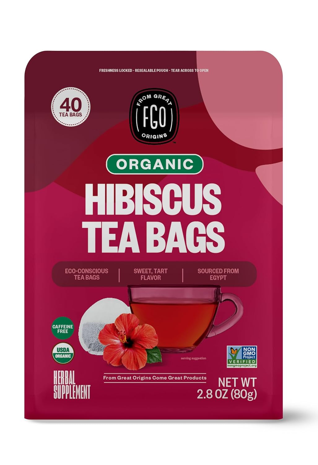 Organic Tulsi Holy Basil Tea, 100 Count, Eco-Conscious Herbal Tea Bags, Resealable Bag, Caffeine Free, Packaging May Vary (Pack of 1) TLBH