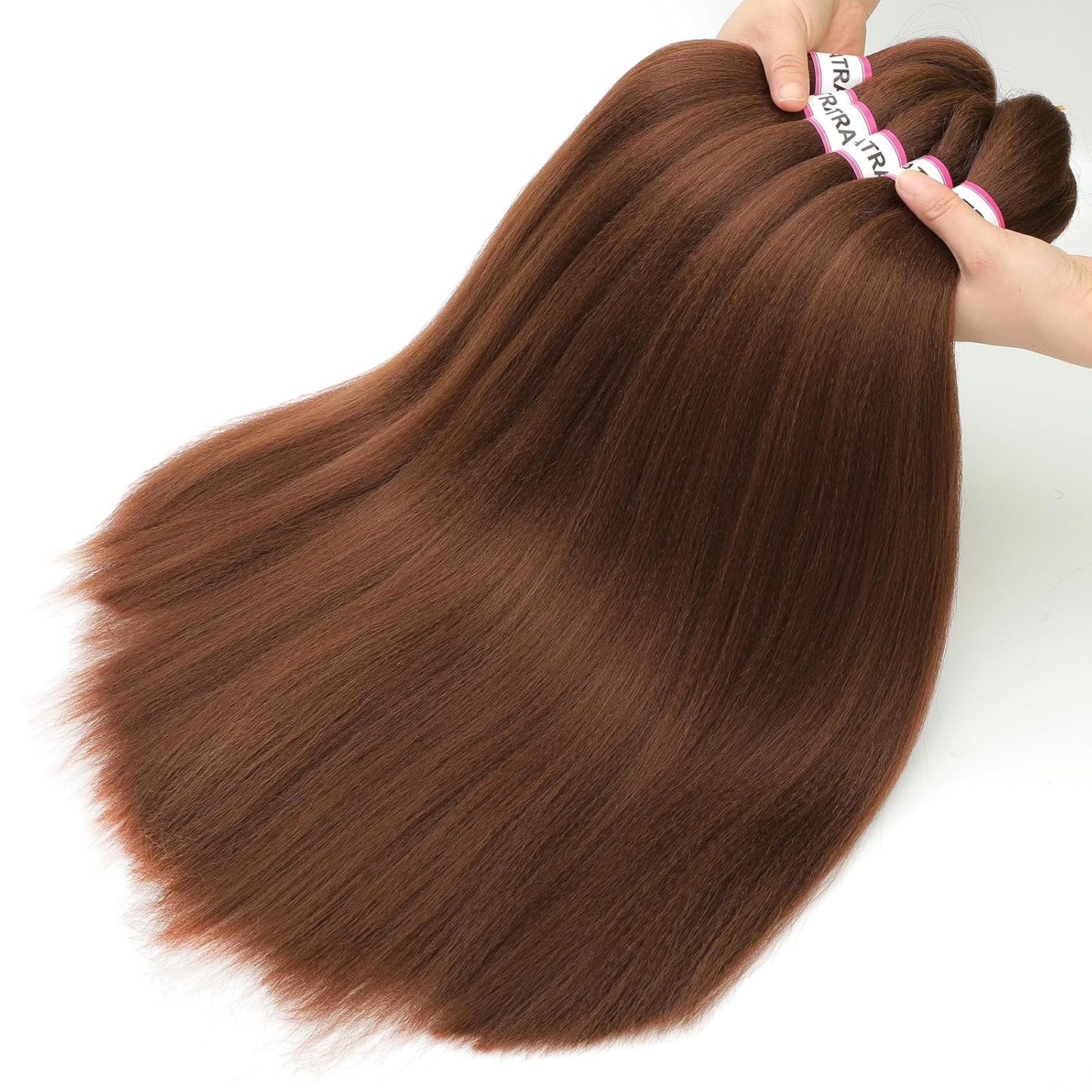 Pre Stretched Braiding Hair 18 Inch 8 Packs Dark Brown Braiding Hair Long Prestretched Braiding Hair 30# Yaki Texture