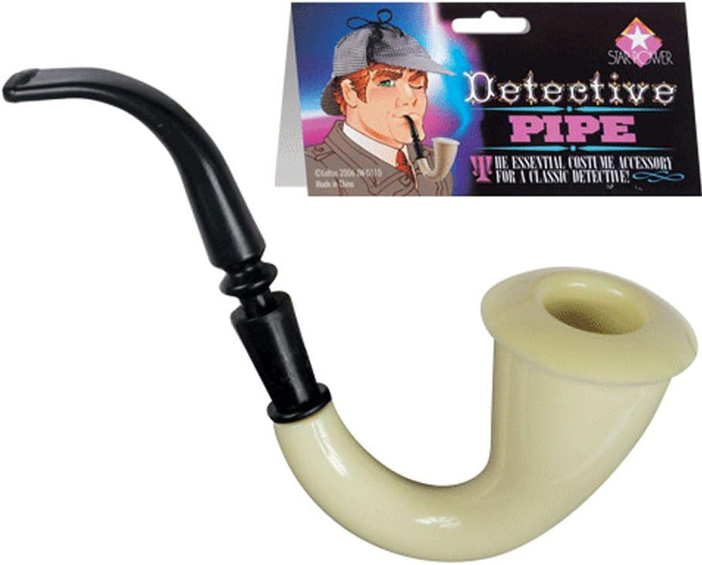 Star Power Toy Detective Pipe Costume Accessory, Black White, One Size