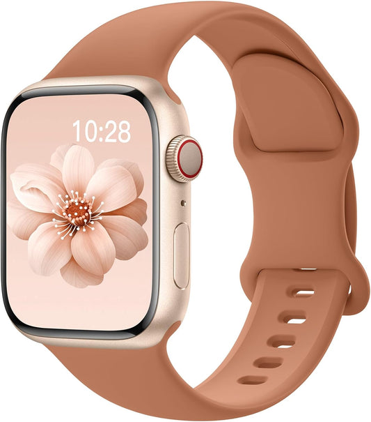Sport Silicone Band Compatible with Apple Watch Bands 40Mm 38Mm 41Mm 44Mm 45Mm 42Mm 49Mm Women Men,Soft Wristband Waterproof Replacement Sport Strap for Iwatch Bands Series 9 8 7 6 5 4 3 2 1 SE Ultra