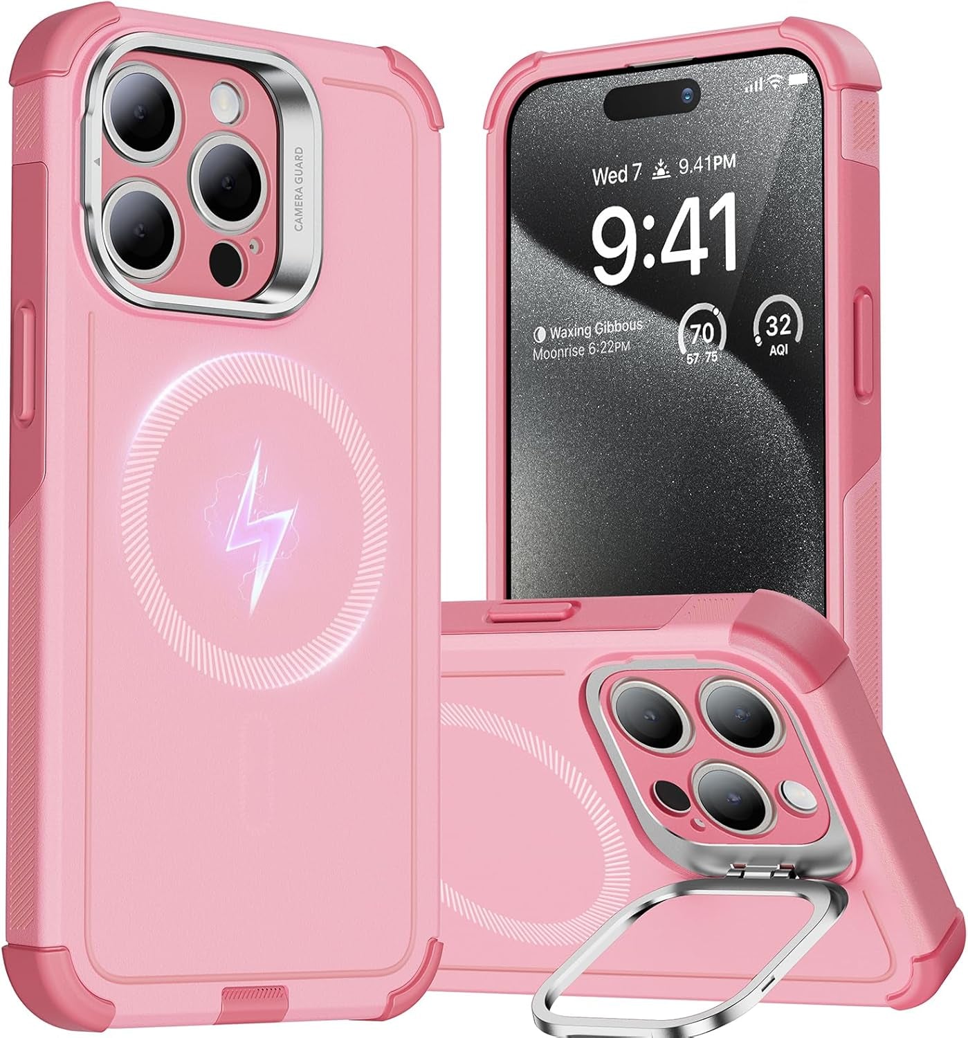 for Iphone 16E Case, 23 Ft Military-Grade Drop Protection, Heavy Duty Magnetic Phone Case, Compatible with Magsafe Accessories, Cyber Series, Black