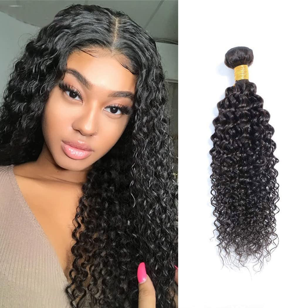 Kinky Curly Bundle Human Hair 10 Inch 8A Unprocessed Virgin Remy Kinky Curly Human Hair 1 Bundle Virgin Hair Kinky Curly 1 Bundle (100G) Natural Color (10") …