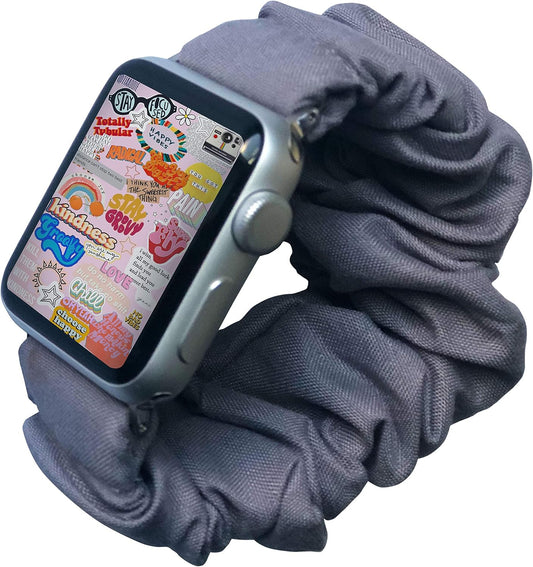 Compatible for Apple Watch Scrunchie Bands 44Mm, 42Mm, 40Mm, & 38Mm - Women Elastic Fabric Wristband Replacement Bands - Ladies Soft Cloth Wrist Band Accessories for Iwatch Series 6 5 4 3 2 1