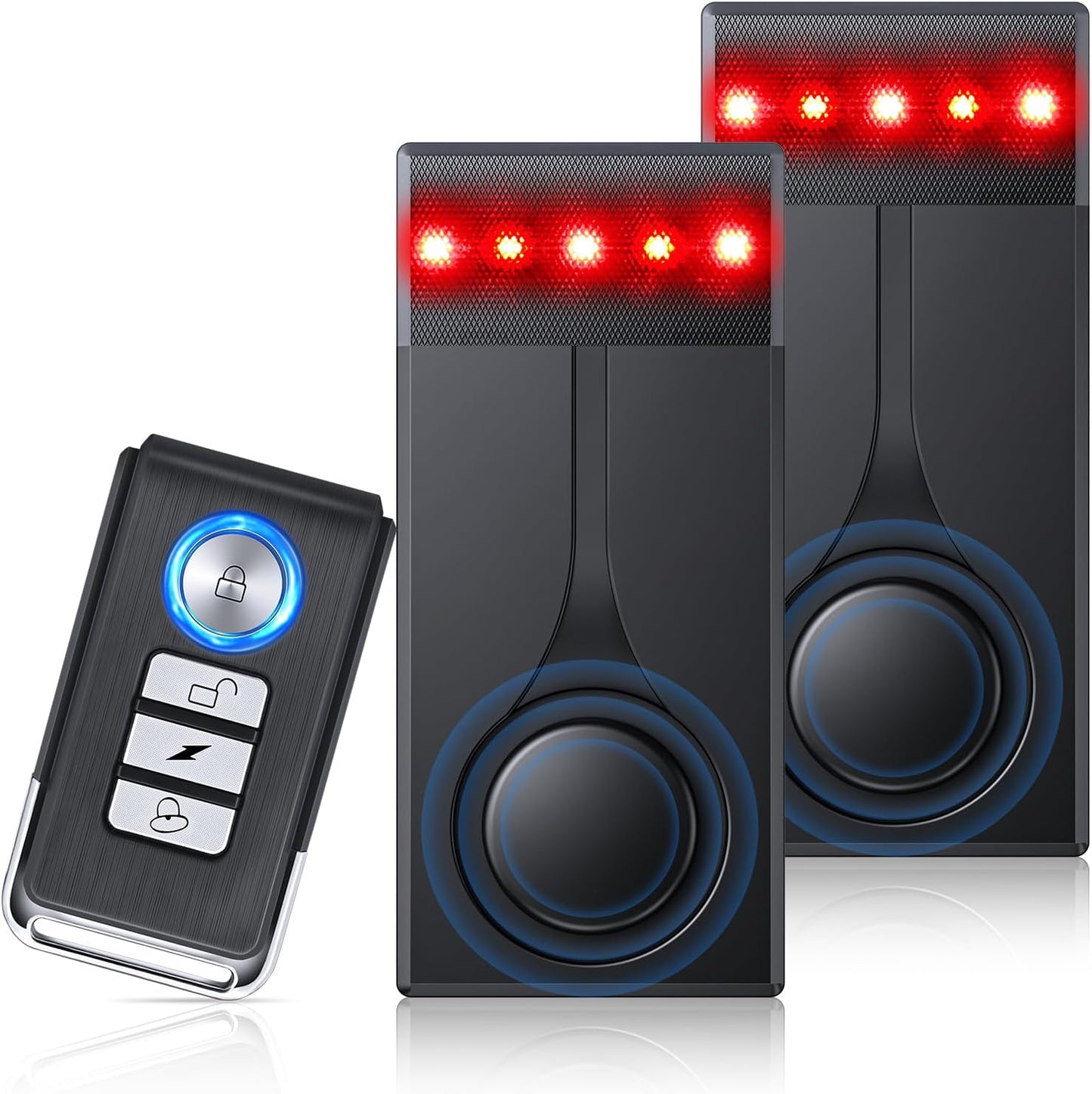 108Db Car Alarm System, Car Anti-Theft Vibration Sensor Alarm & Red Light Alarm, Wireless Remote anti Theft Car Device with Magnetic Install Design for Car, Truck (2 Alarm)
