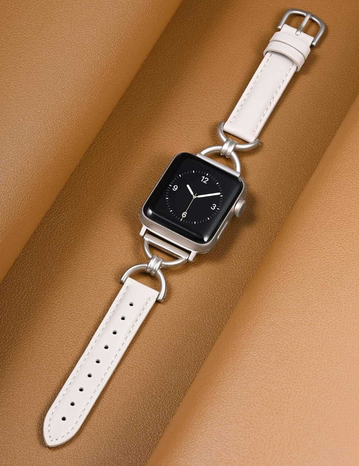 2 Packs Leather Band Compatible with Apple Watch Band Women 38/40/41/42/44/45/46/49Mm, Dressy Fancy Leather Strap for Iwatch Bands Series 10 9 8 7 6 5 4 3 2 1 SE Ultra