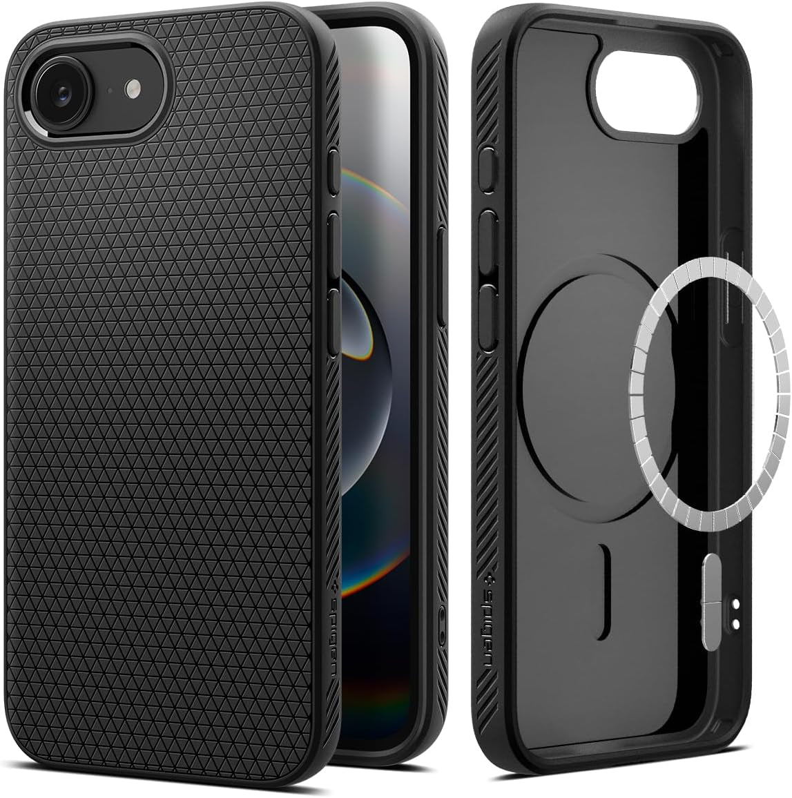 for Iphone 16E Case, Liquid Air Magfit [Compatible with Magsafe Accessories] [Military-Grade Protection] - Matte Black
