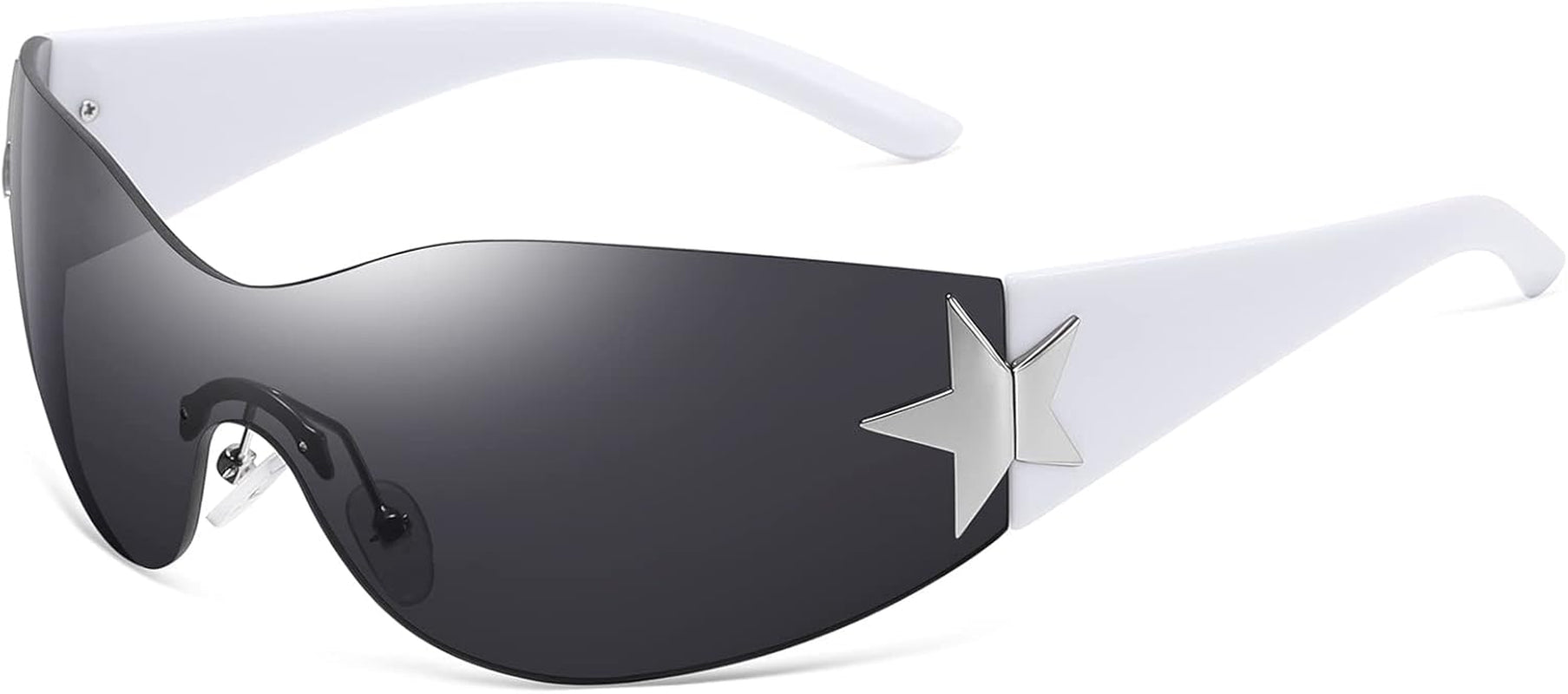 Y2K Sunglasses for Women Men Shield Wrap around Fashion Sunglasses Trendy Oversized Frameless Sun Glasses