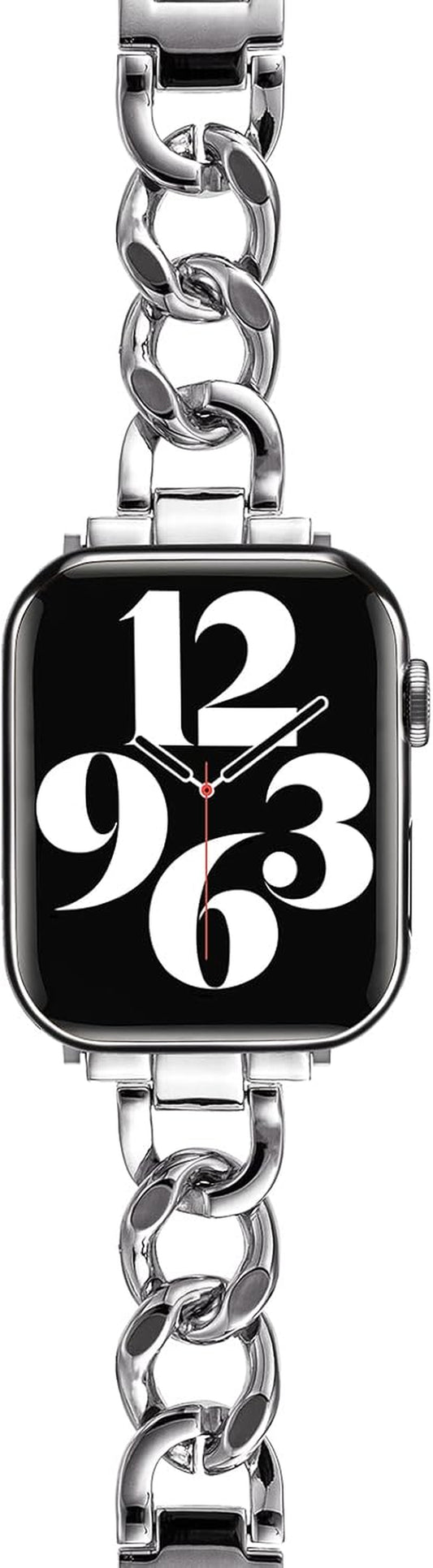 Stainless Steel Metal Band Compatible with Apple Watch Band 38Mm 40Mm 41Mm 42Mm 44Mm 45Mm Women Bracelet Replacement Wristband Strap for Iwatch Series 8/7/6/5/4/3/2/1 Ultra SE