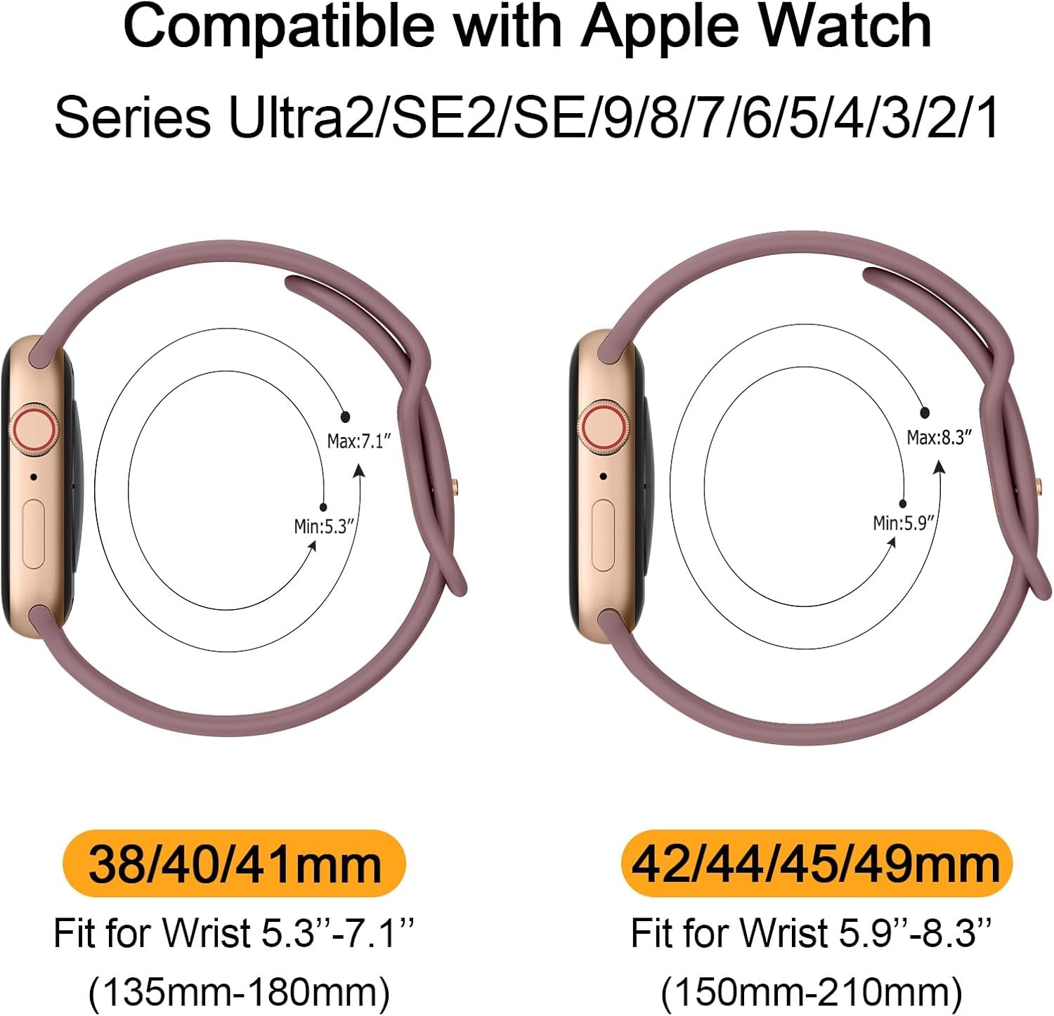 Band for Apple Watch Series 8 SE 7 6 5 4 3 2 1 45/41/40/44/38/42Mm Women Men Soft Replacement Silicone Band for Iwatch