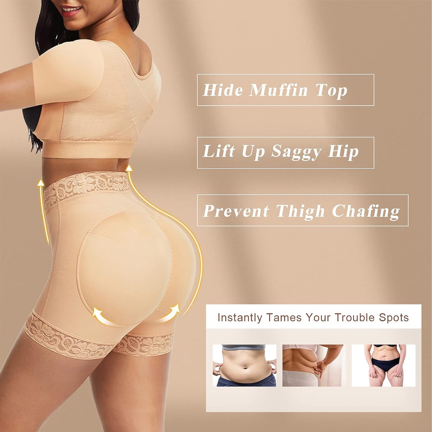 Butt Lifter Panties Faja Shorts Hip Enhancer Tummy Control Butt Lifting Shapewear