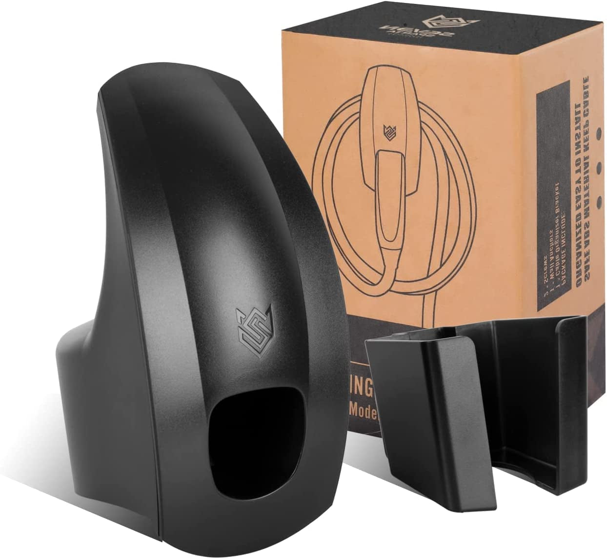 Charging Cable Holder with Chassis Bracket Compatible with Tesla Model 3 Model Y Model X Model S Charger Cable Organizer Car Accessories Wall Connector, Patent Approved (Black)