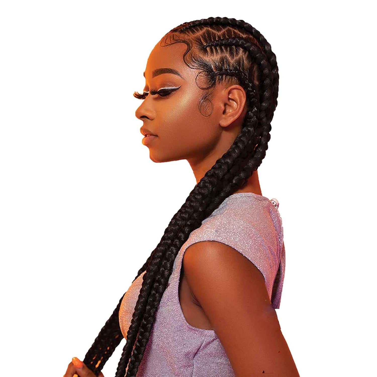 Xpression Prestretched Braiding Hair - 3X Xpression 58-Inch Kanekalon Flame Retardant Smooth Yaki Braid - 3X X-Pression 58 Inch (1 Pack, 1B OFFBLACK)