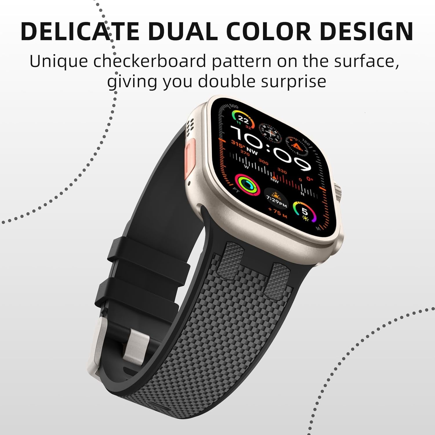 Band Compatible with Apple Watch 42/44/45/46/49Mm for Women Men,Fashion Bicolor Stitching Wristband Replacement Straps for Iwatch Ultra 2 Ultra SE Series 10 9 8 7 6 5 4 3 2 1