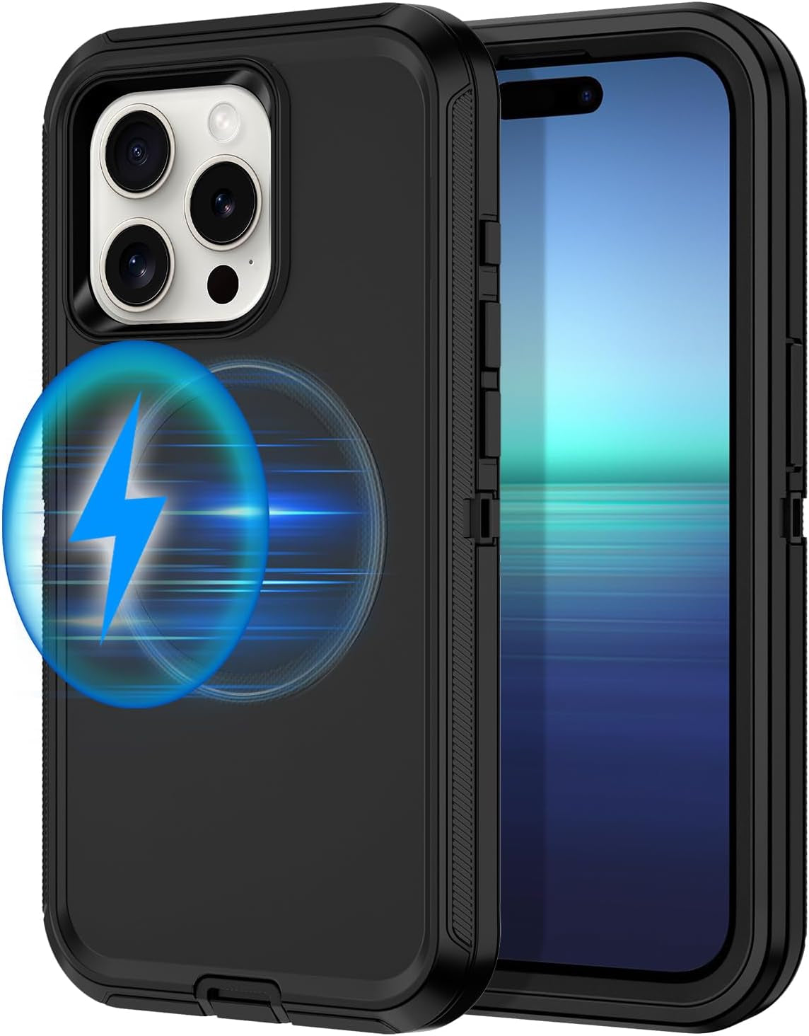 For Iphone 16E Case [Compatible with Magsafe] Shockproof 3-Layer Full Body Protection [Without Screen Protector] Rugged Heavy Duty Cover Case for Apple Iphone 16E 6.1",Turquoise