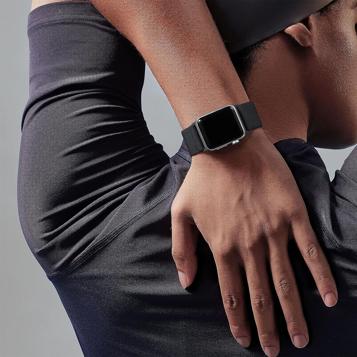 Stretchy Solo Loop Compatible with Apple Watch Ultra Band 49Mm 46Mm 45Mm 44Mm 42Mm 41Mm 40Mm 38Mm Men Women, Soft Nylon Elastic Braided Strap for Iwatch Ultra 2, Series 10/9/8/7/6/5/4/3/2/1 SE