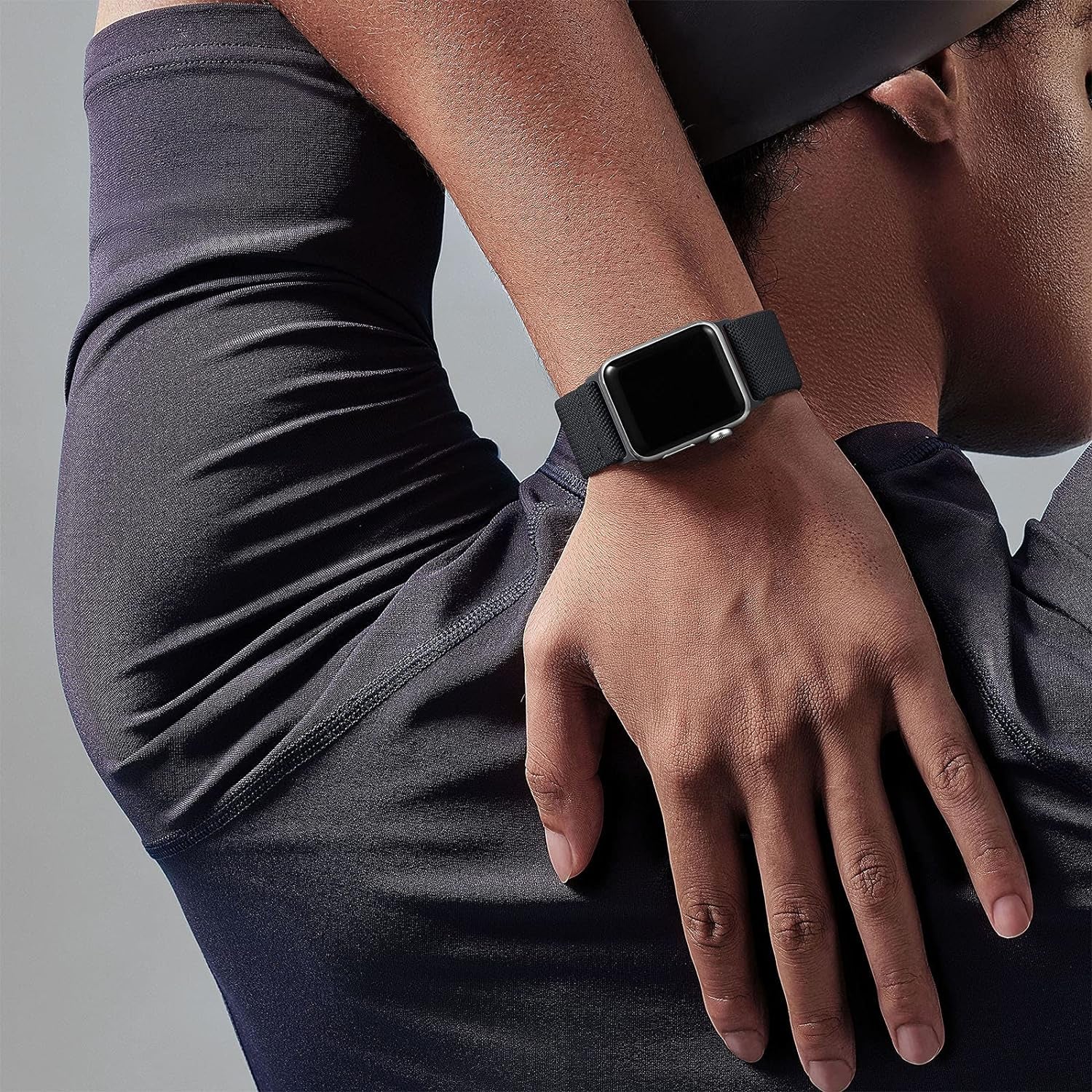 Stretchy Solo Loop Compatible with Apple Watch Ultra Band 49Mm 46Mm 45Mm 44Mm 42Mm 41Mm 40Mm 38Mm Men Women, Soft Nylon Elastic Braided Strap for Iwatch Ultra 2, Series 10/9/8/7/6/5/4/3/2/1 SE