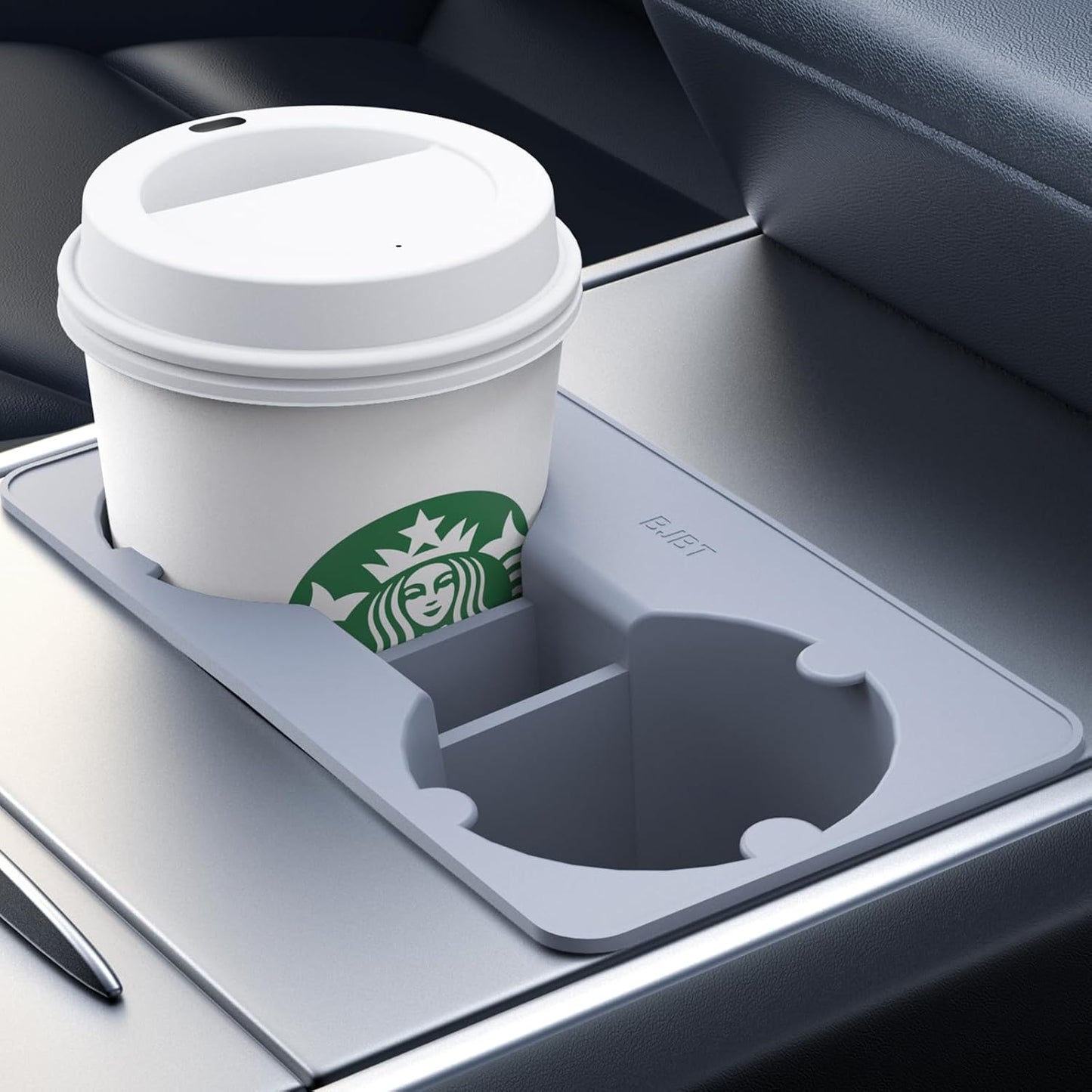 For Tesla Model Y Model 3 Cup Holder Insert,2 in 1 Cup Holder for Model 3 Model Y 2021-2023,Model Y Model 3 Cup Holder with Storage Compartment_Black