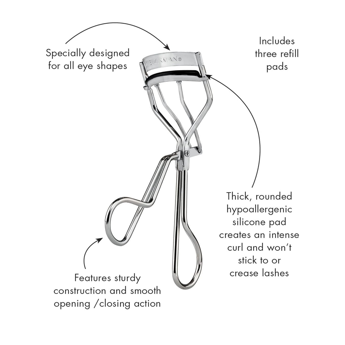 Classic Eyelash Curler Model No. 1034-R, Stainless Steel