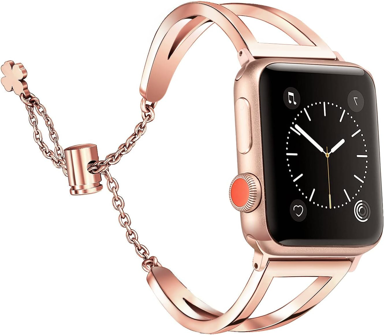 Stainless Steel Bands Compatible with Apple Watch Bands 38Mm 40Mm 41Mm 42Mm 44Mm 45Mm Iwatch Series 9/8/7/6/5/4/3/2/1/SE, Dressy Metal Bangle Bracelet Women