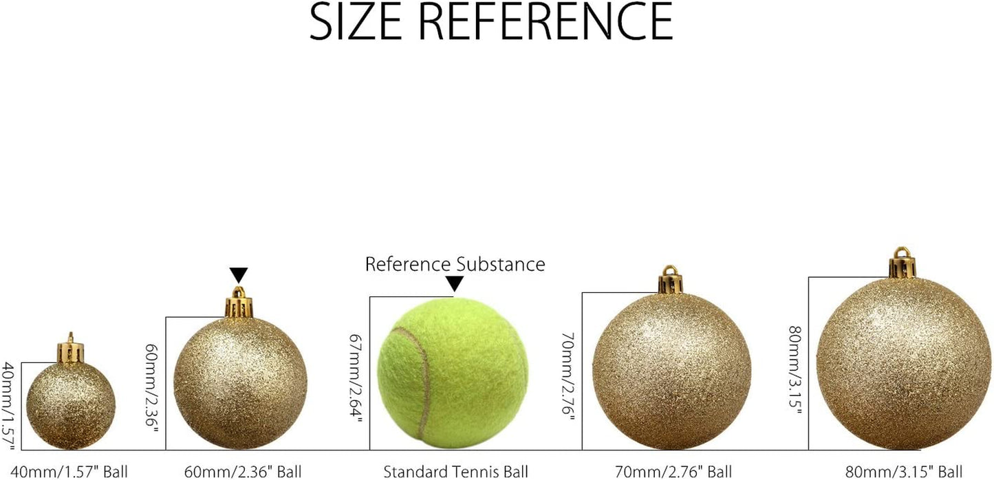 Shatterproof Clear Plastic Christmas Ball Ornaments Decorative Xmas Balls Baubles Set with Stuffed Delicate Decorations (60Mm/2.36''/30-Pack, Rose Gold)
