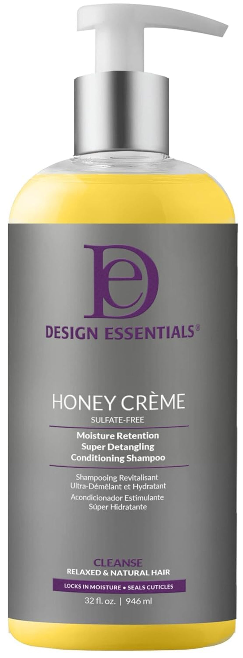 Honey Creme Moisture Retention Super Detangling Conditioning Shampoo, White, 32 Fl Oz (Pack of 1)