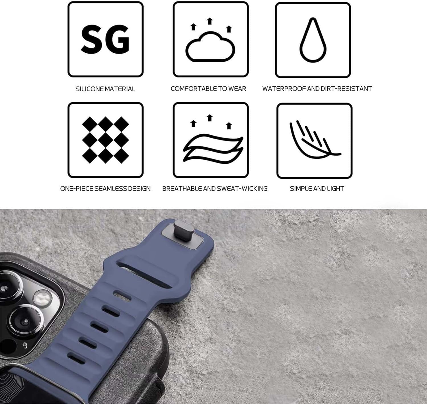 Outdoor Sports Bands Compatible with Apple Watch Ultra Band 42-49Mm, Soft Silicone Waterproof Bands Compatible with Iwatch Apple Watch Series Ultra 9 8 7 6 SE Women'S Men'S