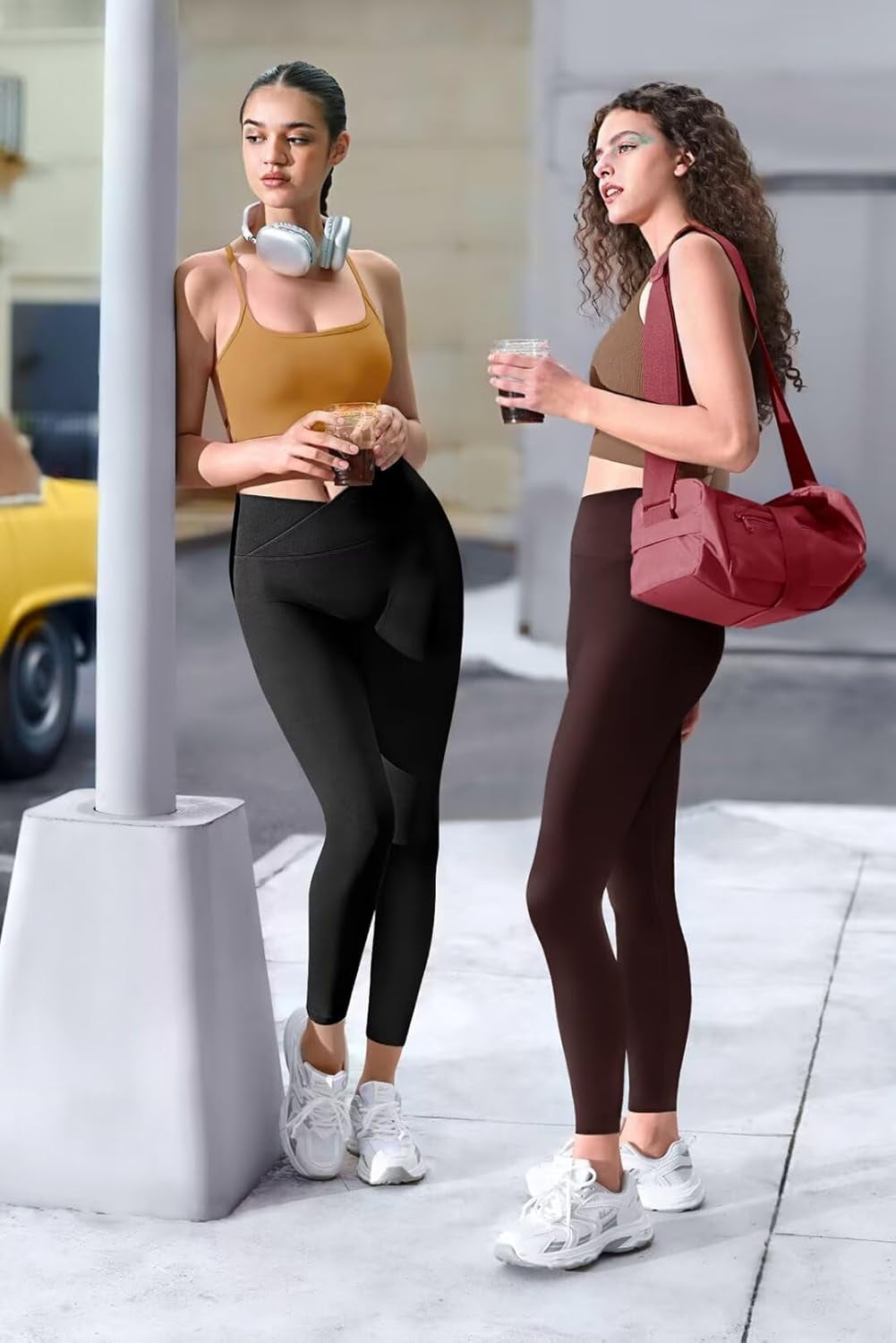 Scrunch Butt Lifting Leggings for Women Tummy Control Crossover Gym Workout Leggings High Waisted Yoga Pants