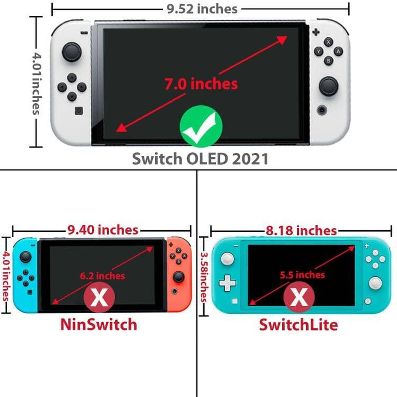 [2 Pack Screen Protector Tempered Glass for Nintendo Switch OLED Model 2021, [Works While Docking] - 0.3Mm Thickness/Bubble Free/Ultra Clear/9H Hardness/Anti-Scratch/Anti-Fingerprint (Clear)