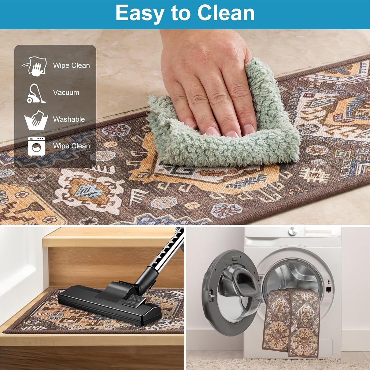 Non-Slip Carpet Stair Treads for Wooden Steps Indoor Set of 15 Pack 8" X 30" Peel and Stick Reusable Staircase Stair Runners Rugs, Soft Safety for Dogs, Kids & Elders, Stairway Grip, Brown