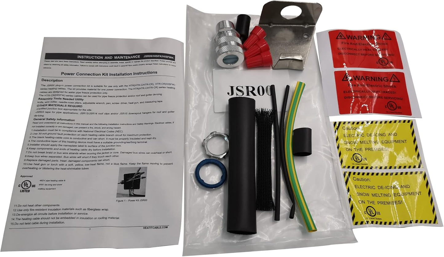 HISFK Self Regulating Heating Cable Kit Dry Location Industrial Grade 100Ft 120V