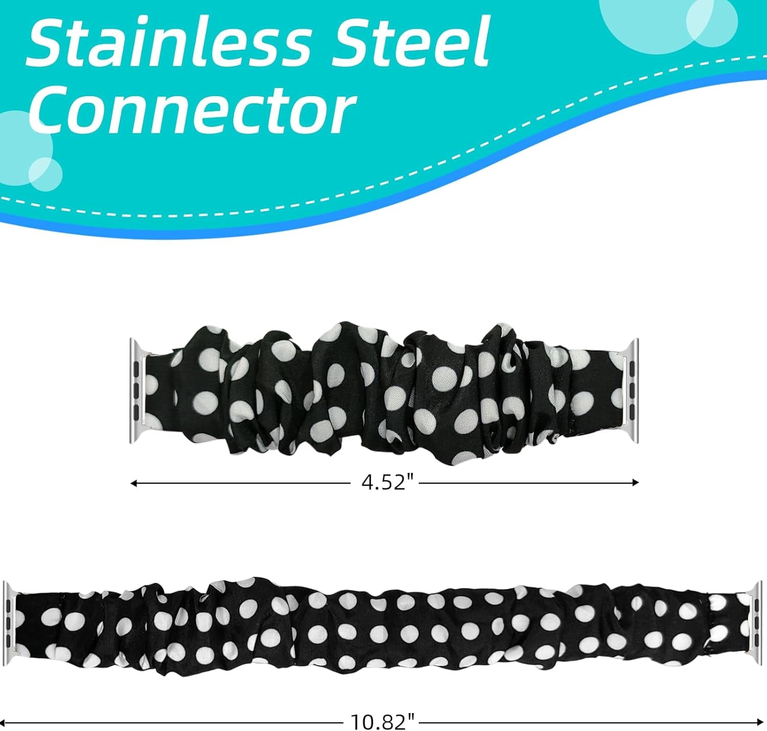 Scrunchie Band for Kids Apple Watch Band, Cute Stretchy Fabric Strap, Easy to Take off and On, Girls Wristband Compatible with Iwatch Series 9/8/7/6/5/4/3/2/1/SE 38/40/41Mm & 42/44/45Mm