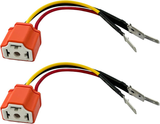 2 PCS H4 HB2 9003 Wiring Harness Headlight Socket, 16AWG Ceramic Headlight Connector, Pigtail Socket Female Plug, Headlight Fog Light Retrofit Car Accessories for Truck Boat