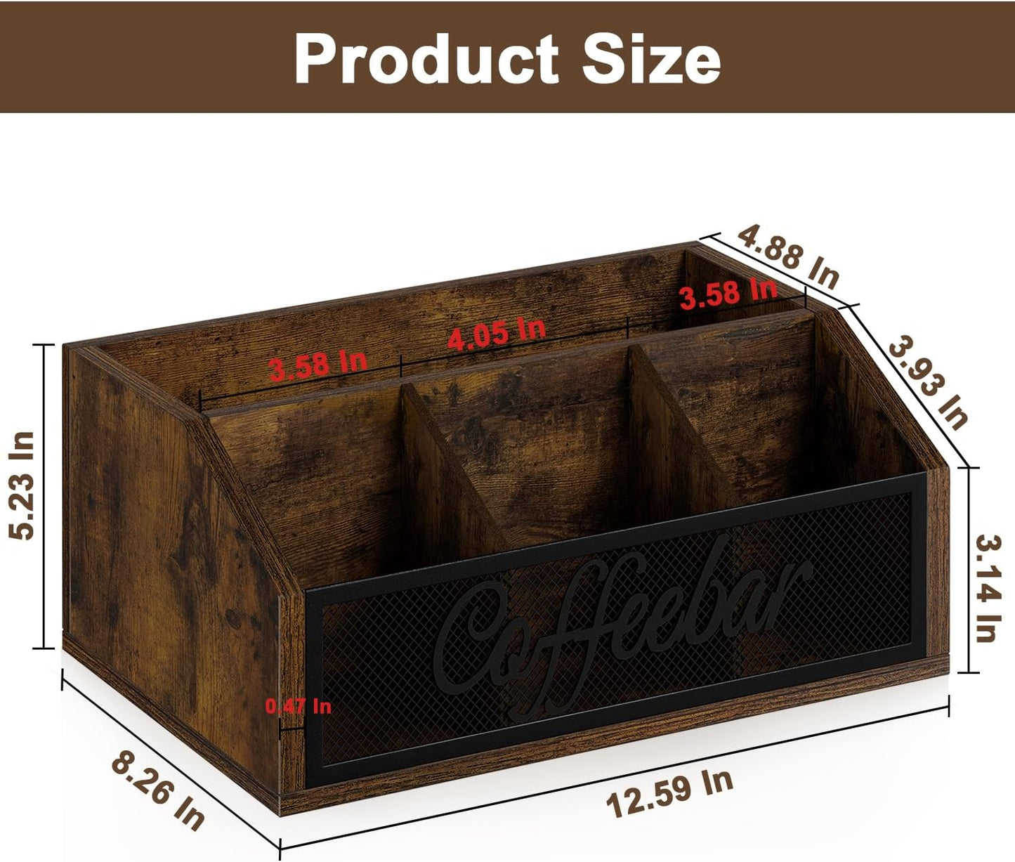 Coffee Station Organizer for Countertop,Coffee Bar Accessories and Organizer for Coffee Pods,Syrup,Cups,And Stirrer,Coffee Condiment Organizer,Coffee and Tea Organizer,Office Coffee Station