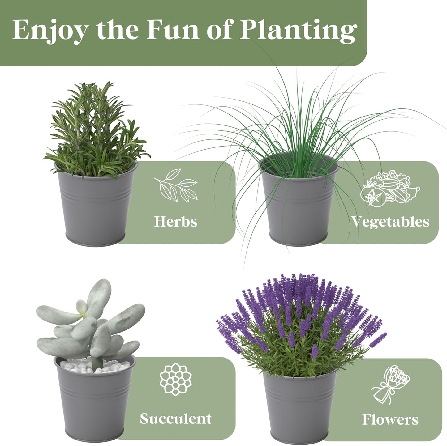 Indoor Herb Garden, Herb Garden Planter for Indoor/Outdoor, Farmhouse Plant Pots, Windowsill Herb Garden with Tray(Planter Only) Window Pots