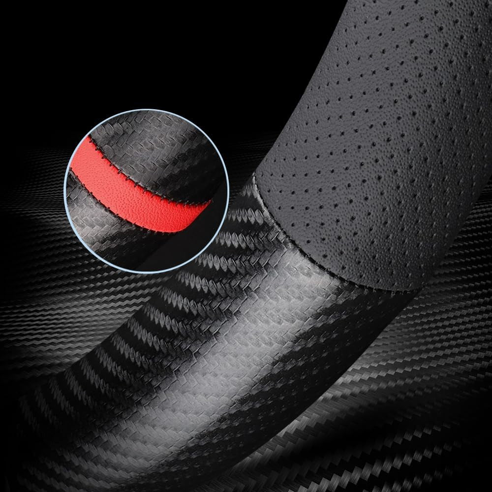 Carbon Fiber Leather Car Steering Wheel Cover ，For Tesla Model 3 / Model Y Steering Wheel Cover