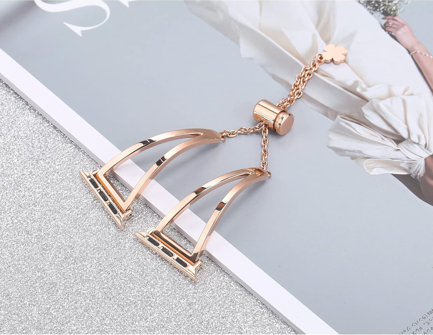 Stainless Steel Bands Compatible with Apple Watch Bands 38Mm 40Mm 41Mm 42Mm 44Mm 45Mm Iwatch Series 9/8/7/6/5/4/3/2/1/SE, Dressy Metal Bangle Bracelet Women