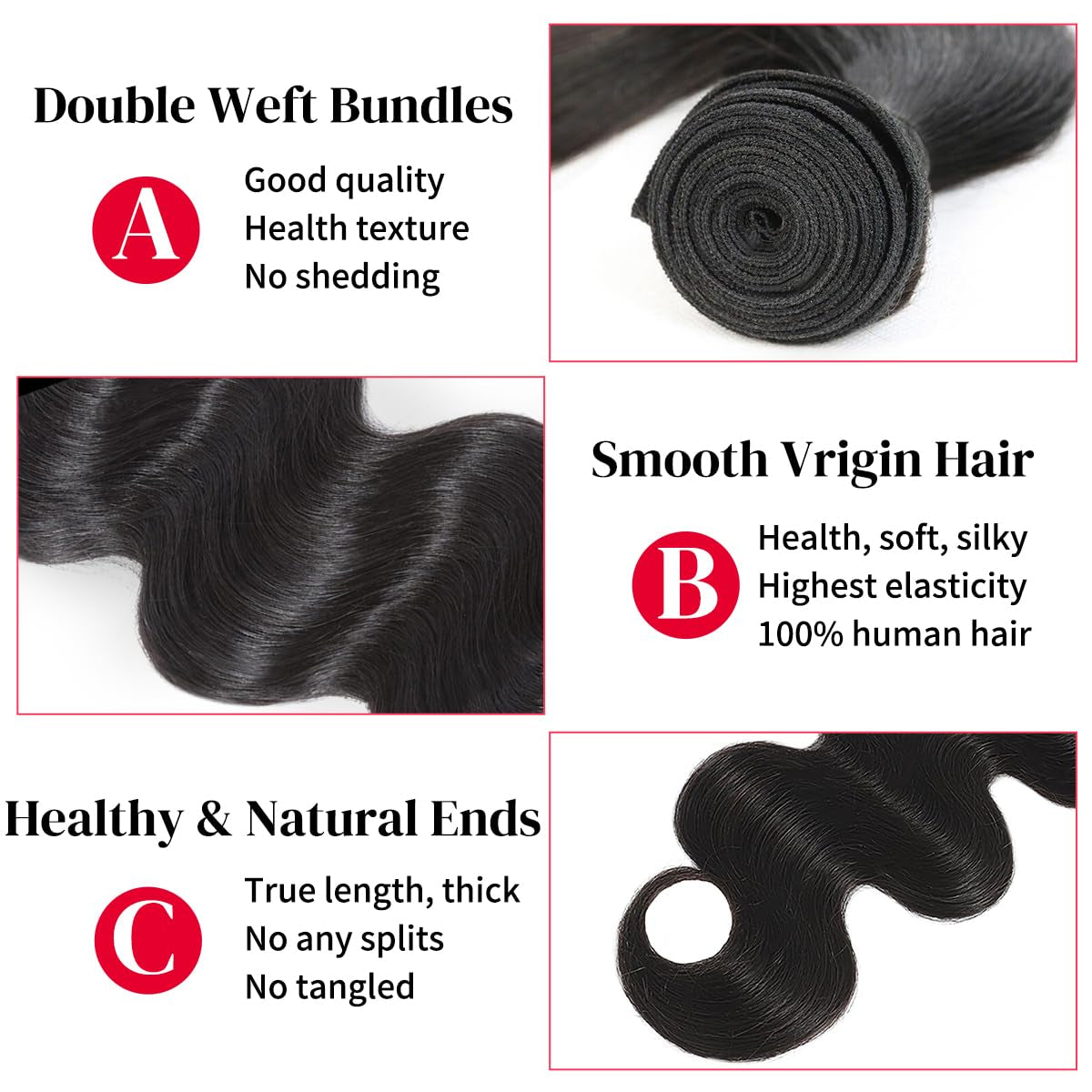 12A Human Hair Bundles 20 Inch Body Wave Bundles Human Hair 100% Unprocessed Brazilian Virgin Hair 1 Bundles Human Hair Extensions Quick Weave Bundles Human Hair Natural Black