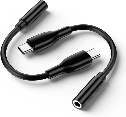 USB C to 3.5Mm Headphone Adapter 2PCS for Samsung Galaxy S25 Ultra/S25 S25+ S24 FE A16 5G A15 A54 A14 A55 A35 S23 S22,Type C to 3.5Mm Car Cord Aux Audio Jack Adapter for Iphone 16 15 Series,Pixel 9