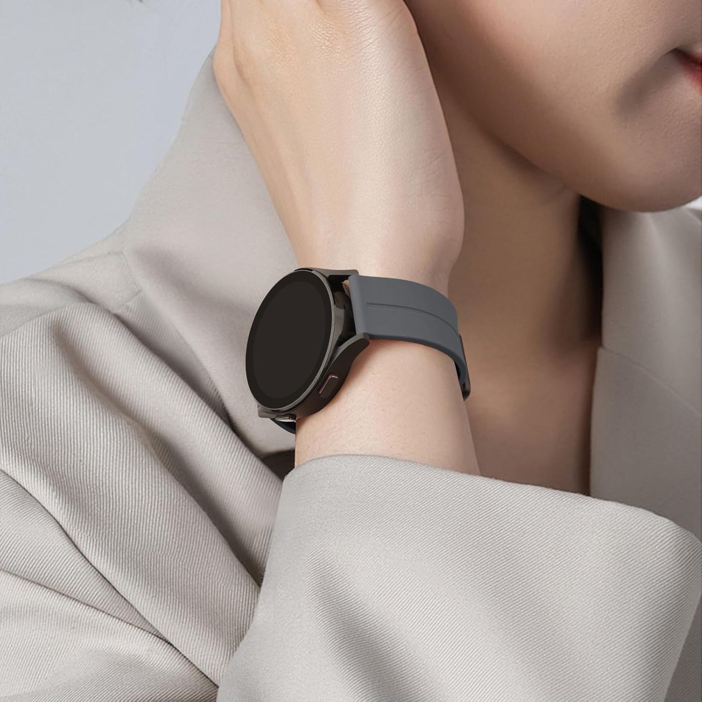 Bands Compatible with Samsung Galaxy Watch 6 Band 40Mm 44Mm, Samsung Galaxy Watch 6 Classic Bands 43Mm 47Mm, 20Mm Soft Silicone Sport Replacement Strap for Galaxy Watch 6 Band Women Men